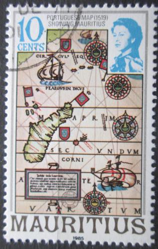 Poštová známka Mauricius 1984 Mapa ostrova Mi# 436 II XA