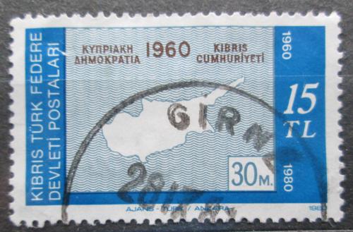 Poštová známka Cyprus Tur. 1980 Mapa Mi# 91