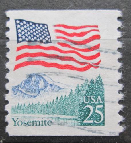 Poštová známka USA 1988 Statní vlajka a Yosemitský NP Mi# 1978