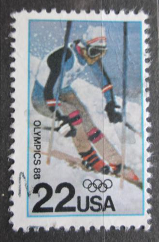 Poštová známka USA 1988 ZOH Calgary, slalom Mi# 1962