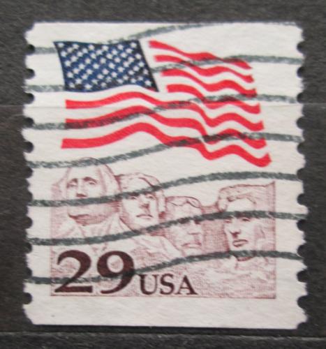 Poštová známka USA 1991 Štátna vlajka a Mount Rushmore Mi# 2123 I 