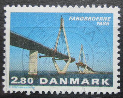 Poštová známka Dánsko 1985 Most v Farø v Bau Mi# 839