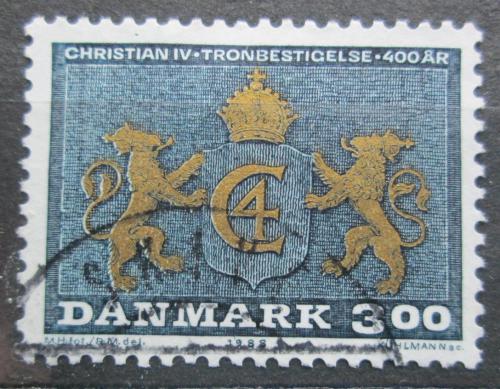 Poštová známka Dánsko 1988 Monogram krále Kristiána IV. Mi# 914