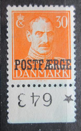 Poštová známka Dánsko 1945 Krá¾ Kristián X. pretlaè Mi# 28
