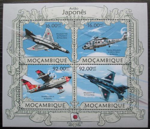 Poštové známky Mozambik 2013 Japonská letadla Mi# 6334-37 Kat 13€