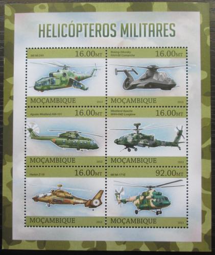 Poštové známky Mozambik 2013 Vojenské helikoptéry Mi# 6595-6600 Kat 10€