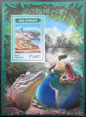 Poštová známka Mozambik 2014 Krokodíly Mi# Block 893 Kat 10€