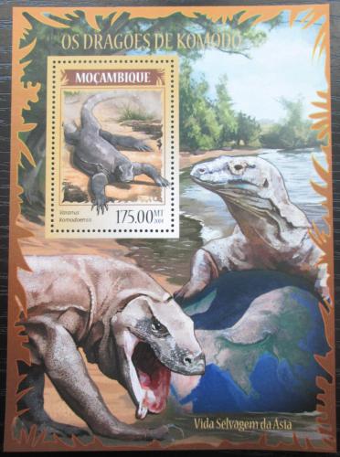 Poštová známka Mozambik 2014 Varani Mi# Block 894 Kat 10€