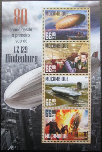 Poštové známky Mozambik 2016 Vzducholoï Hindenburg LZ 129 Mi# 8549-52 Kat 15€