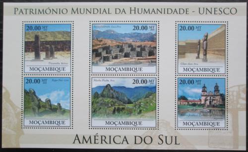 Poštové známky Mozambik 2010 Památky UNESCO - Južná Amerika Mi# 3872-77