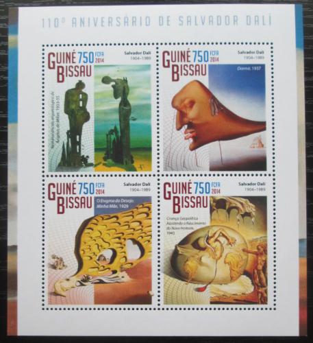 Poštové známky Guinea-Bissau 2014 Umenie, Salvador Dalí Mi# 7466-69 Kat 12€