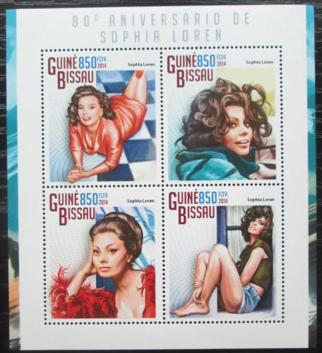 Poštové známky Guinea-Bissau 2014 Sophia Loren, hereèka Mi# 7513-16 Kat 14€