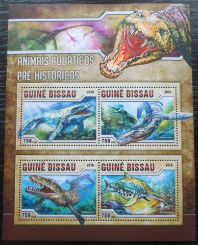 Poštové známky Guinea-Bissau 2016 Moøští dinosaury Mi# 8716-19 Kat 11€