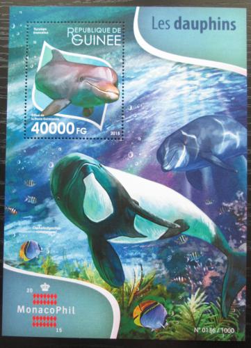 Poštová známka Guinea 2015 Delfíny Mi# Block 2586 Kat 16€