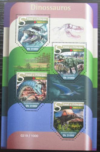 Poštové známky Svätý Tomáš 2015 Dinosaury Mi# 6400-03 Kat 12€