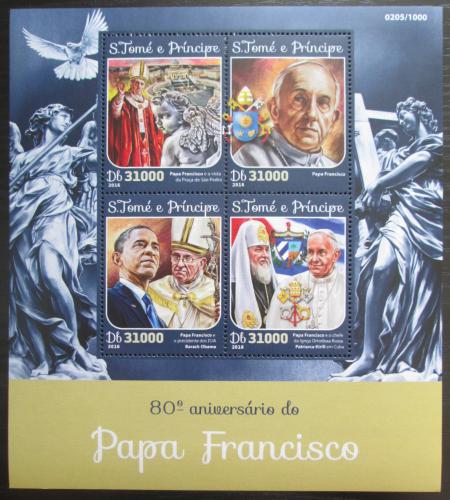 Poštové známky Svätý Tomáš 2016 Papež František Mi# 6551-54 Kat 12€
