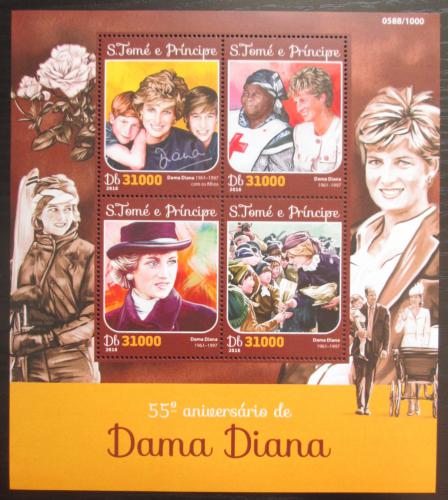 Poštové známky Svätý Tomáš 2016 Princezna Diana Mi# 6581-84 Kat 12€