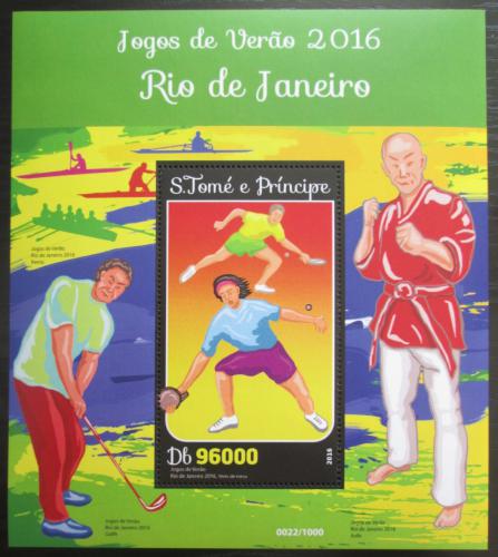 Poštová známka Svätý Tomáš 2016 LOH Rio de Janeiro Mi# Block 1191 Kat 10€