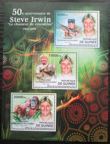 Poštové známky Guinea 2012 Steve Irwin, dokumentarista Mi# 9244-46 Kat 16€