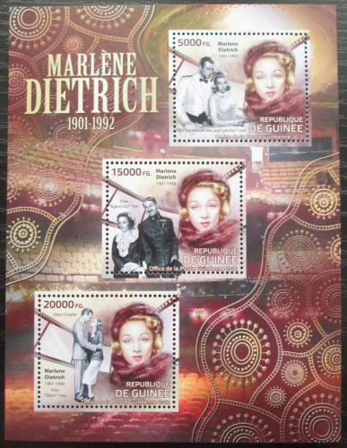 Poštové známky Guinea 2012 Marlene Dietrich, hereèka Mi# 9252-54 Kat 16€