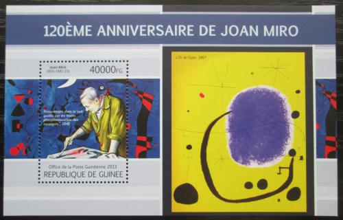 Poštová známka Guinea 2013 Umenie, Joan Miró Mi# Block 2213 Kat 16€