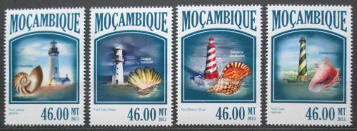 Poštové známky Mozambik 2013 Majáky a mušle Mi# 6797-6800 Kat 11€