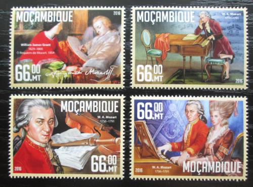 Poštové známky Mozambik 2016 Wolfgang Amadeus Mozart Mi# 8489-92 Kat 15€