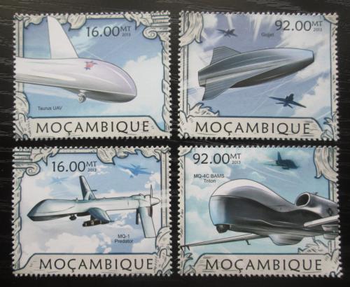 Poštové známky Mozambik 2013 Bezpilotní letadla Mi# 6339-42 Kat 13€