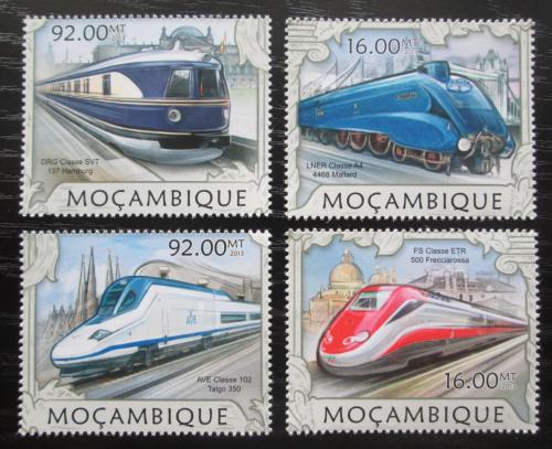 Poštové známky Mozambik 2013 Moderní lokomotívy Mi# 6324-27 Kat 13€
