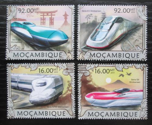 Poštové známky Mozambik 2013 Moderní lokomotívy Mi# 6328-31 Kat 13€