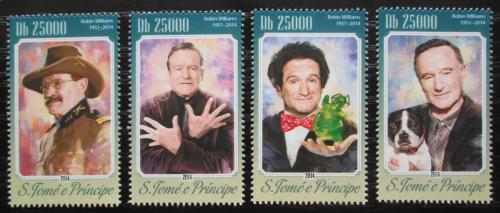 Poštové známky Svätý Tomáš 2014 Robin Williams, herec Mi# 5870-73 Kat 10€