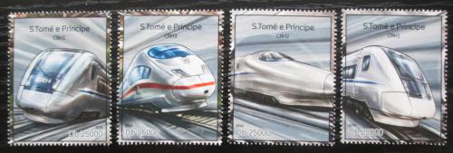 Poštové známky Svätý Tomáš 2014 Èínské moderní lokomotívy Mi# 5634-37 Kat 10€