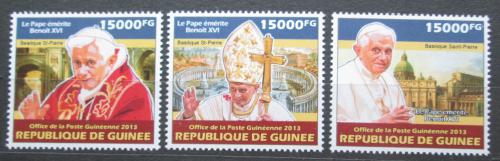 Poštové známky Guinea 2013 Papež Benedikt XVI. Mi# 10185-87 Kat 18€