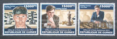 Poštové známky Guinea 2013 Bobby Fischer, šachy Mi# 10153-55 Kat 18€
