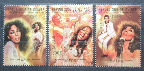 Poštové známky Guinea 2012 Donna Summer, americká zpìvaèka Mi# 9364-66 Kat 16€