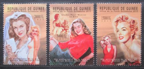 Poštové známky Guinea 2012 Marilyn Monroe Mi# 9383-85 Kat 16€
