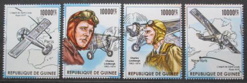 Poštové známky Guinea 2015 Charles Lindbergh, letadla Mi# 11338-41 Kat 16€