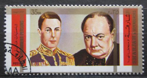 Poštová známka Šardžá 1972 Winston Churchill a král Juraj VI. Mi# 891