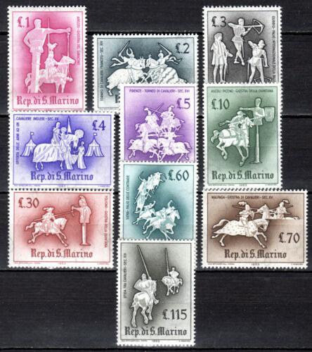 Poštové známky San Marino 1963 Støedovìký turnaj Mi# 764-73