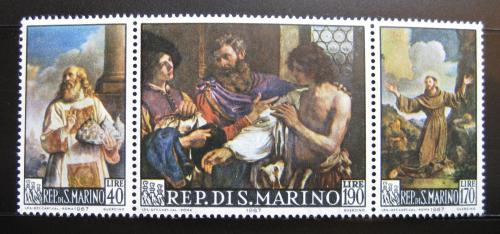 Poštové známky San Marino 1967 Umenie, Giovanni Francesco Barbieri Mi# 887-89