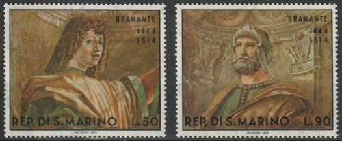 Poštové známky San Marino 1969 Umenie, Donato Bramante Mi# 927-28 - zväèši� obrázok