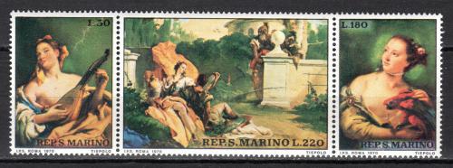 Poštové známky San Marino 1970 Umenie, Giovanni Battista Tiepolo Mi# 959-61