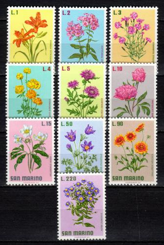 Poštové známky San Marino 1971 Kvety Mi# 984-93