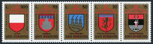 Poštové známky San Marino 1974 Mìstské znaky Mi# 1070-74