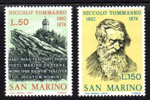 Poštové známky San Marino 1974 Niccolò Tommaseo Mi# 1080-81