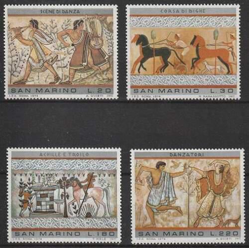 Poštové známky San Marino 1975 Umenie Etruskù Mi# 1083-86
