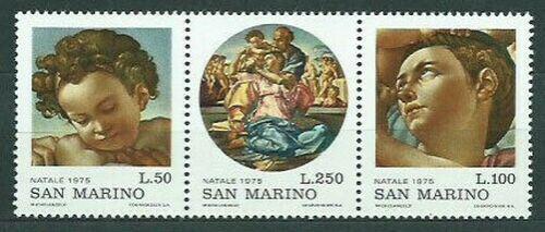 Poštové známky San Marino 1975 Vianoce, umenie, Michelangelo Mi# 1102-04
