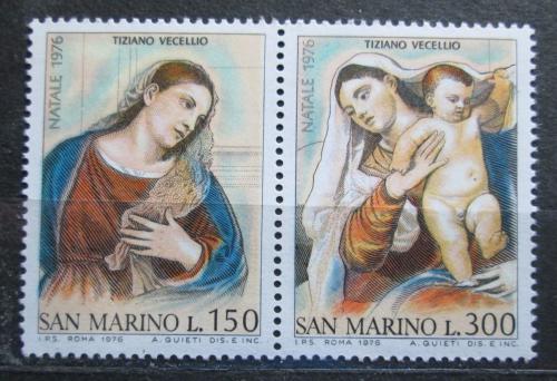 Poštové známky San Marino 1976 Vianoce, umenie, Tizian Mi# 1125-26