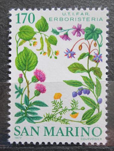 Poštová známka San Marino 1977 Lieèivé rastliny Mi# 1148