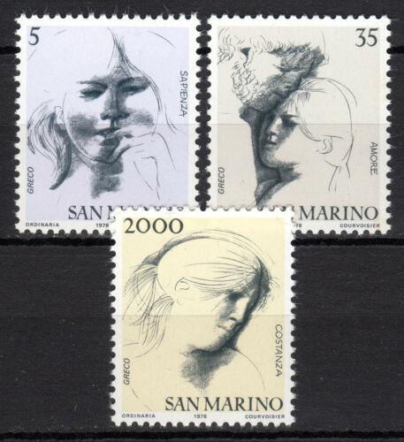 Poštové známky San Marino 1978 Grafika, Emilio Greco Mi# 1162-64